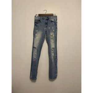 Arizona Jeans Men's 29x30 Skinny 360 Stretch Ultra‎ Flex Distressed Denim Blue